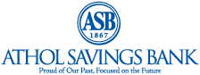 Athol Savings Bank logo. Proud of Our Past, Focused on the Future